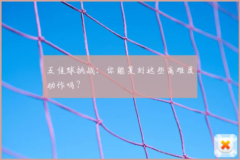 五佳球挑战：你能复刻这些高难度动作吗？